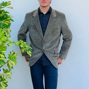Monsieur Adolfo Mens Corduroy Blazer Coat Jacket